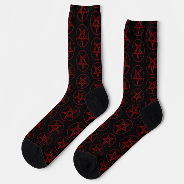 Red Devil Pentagram Socks (Left)