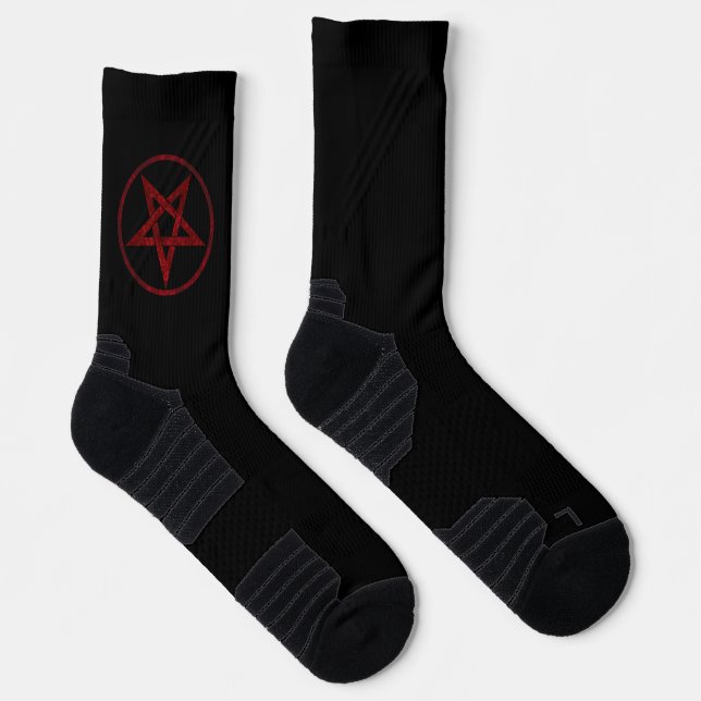 Red Devil Pentagram Socks (Right)