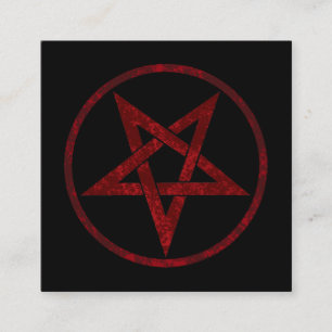 Red Devil Pentagram Square Business Card