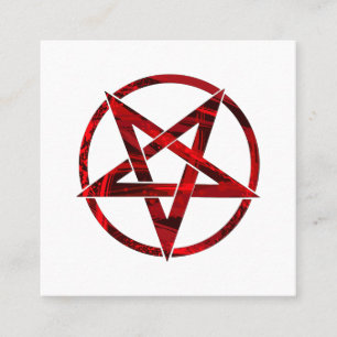Red Devil Pentagram Square Business Card