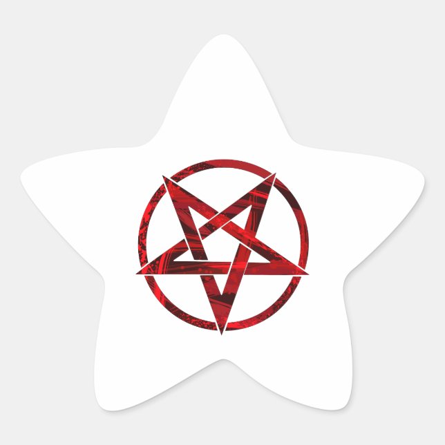 Red Devil Pentagram Star Sticker (Front)
