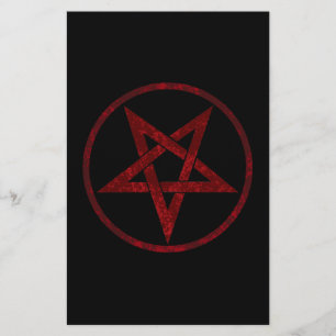 Red Devil Pentagram Stationery