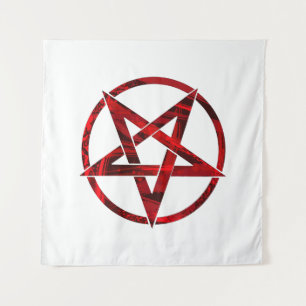 Red Devil Pentagram Tapestry
