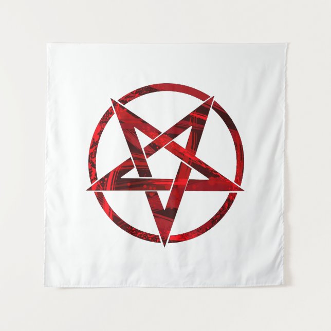 Red Devil Pentagram Tapestry (Front)