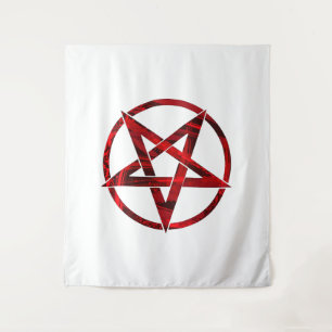 Red Devil Pentagram Tapestry