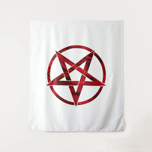 Red Devil Pentagram Tapestry (Front)