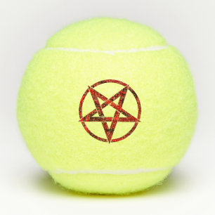 Red Devil Pentagram Tennis Balls