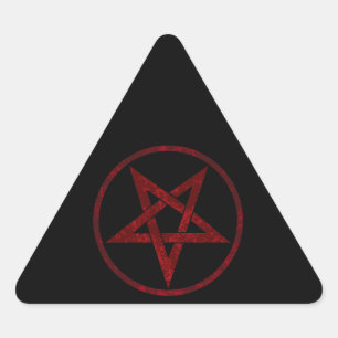 Red Devil Pentagram Triangle Sticker