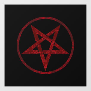 Red Devil Pentagram Window Cling