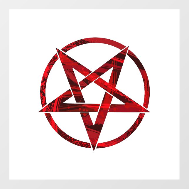 Red Devil Pentagram Window Cling (Sheet)
