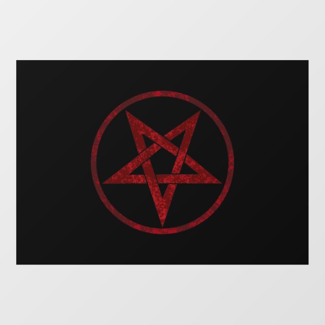 Red Devil Pentagram Window Cling (Sheet)