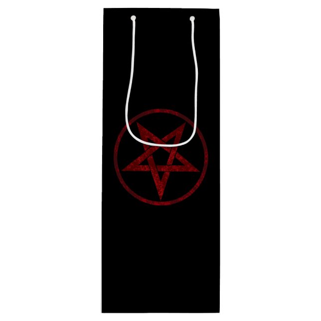 Red Devil Pentagram Wine Gift Bag (Front)