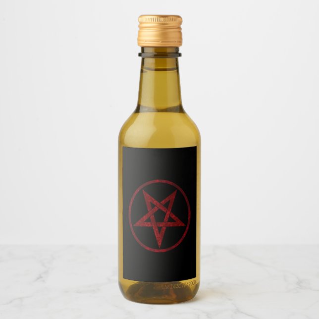 Red Devil Pentagram Wine Label (Front)