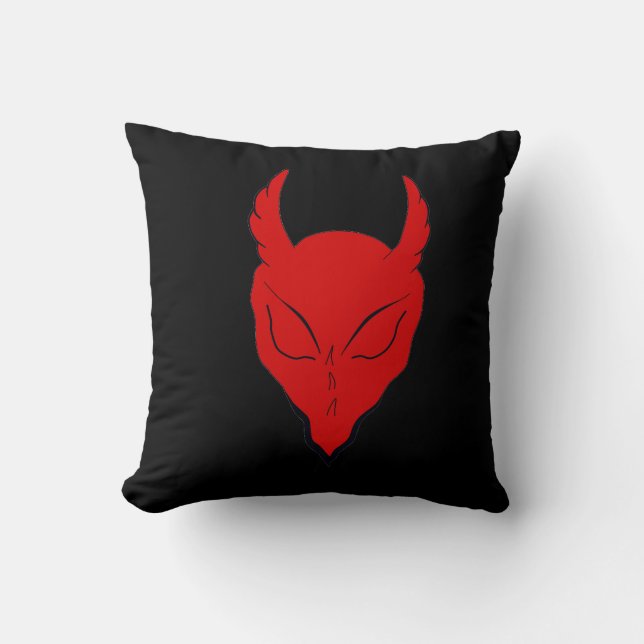 RED DEVIL PILLOW DECORATIVE ART PRINT (Front)