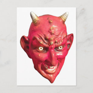 Red Devil Satan Demon Hell Horns Postcard