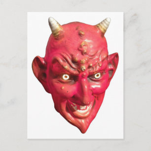 Red Devil Satan Demon Hell Horns Postcard