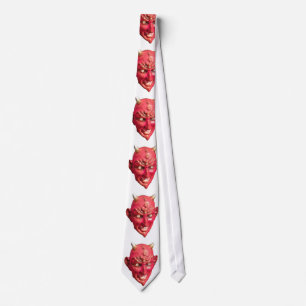Red Devil Satan Demon Hell Horns Tie