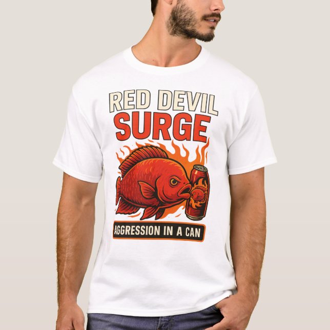 Red Devil Surge – Funny Cichlid Fish Energy Drink  T-Shirt (Front)