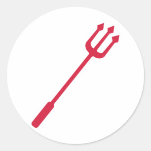 Red devil trident classic round sticker