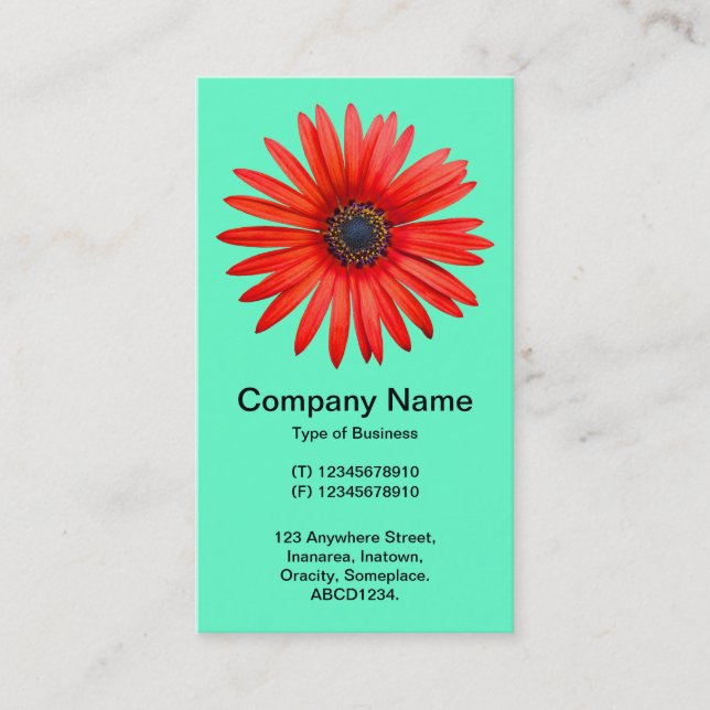 Red Devil - Turquoise Business Card (Front)