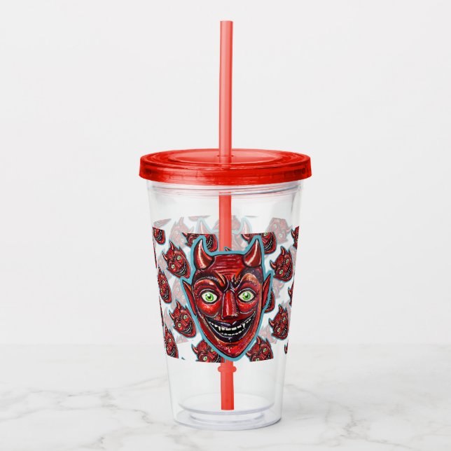 Red Devil Vintage Halloweenies  Acrylic Tumbler (Front)