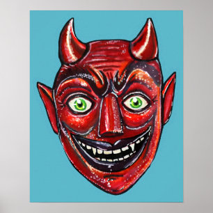 Red Devil Vintage Halloweenies Poster
