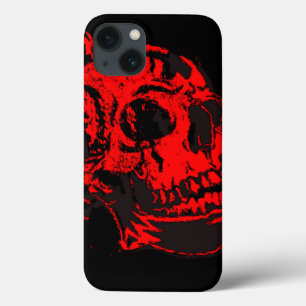Red Devil's Skull Creepy Artwork iPhone 13 Case