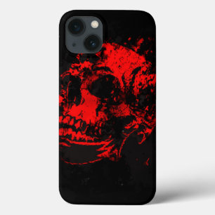 Red Devil's Skull Creepy Artwork iPhone 13 Case