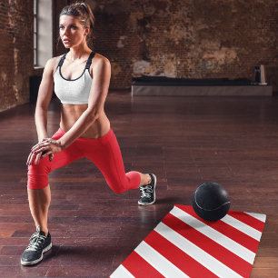 Red Diagonal Stripes Yoga Mat