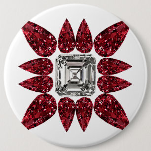 Red Diamond Art 6 Cm Round Badge