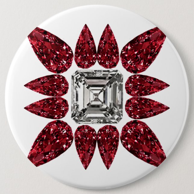 Red Diamond Art 6 Cm Round Badge (Front)