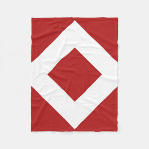 Red Diamond, Bold White Border Fleece Blanket