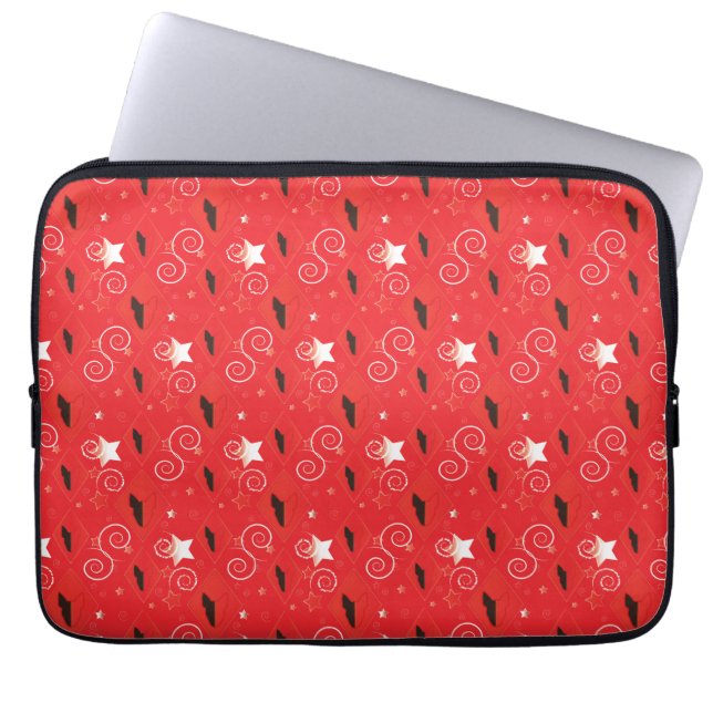 Red Diamond Bull Terrier Laptop Sleeve (Front)