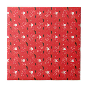 Red Diamond Bull Terrier Tile