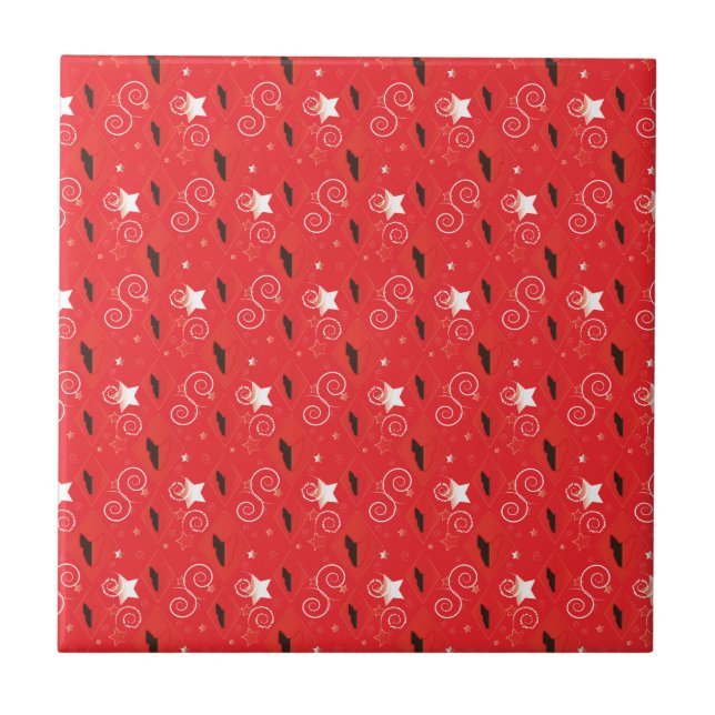 Red Diamond Bull Terrier Tile (Front)