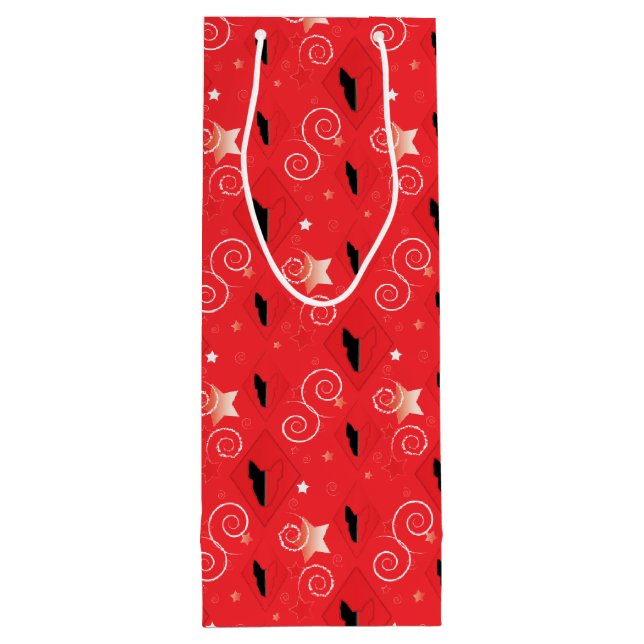 Red Diamond Bull Terrier Wine Gift Bag (Back)