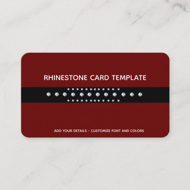 Red Diamond Designs - Rhinestone Business Card (Front)