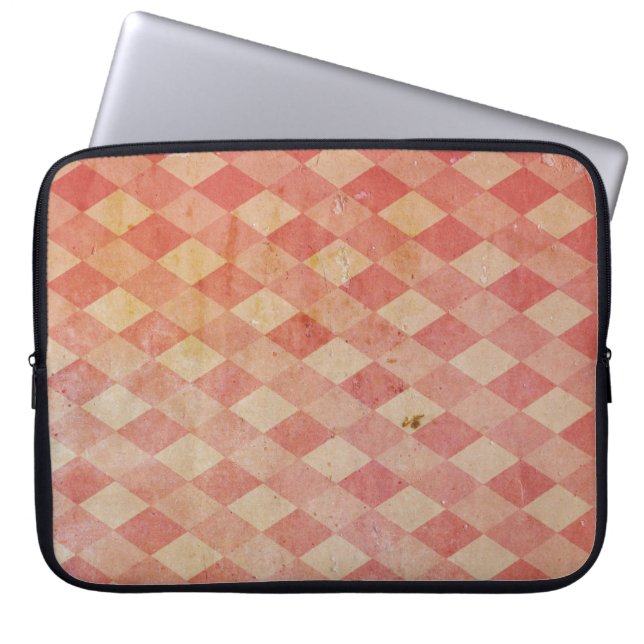 Red Diamond Grunge Laptop Computer Sleeve (Front)
