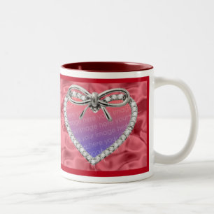 Red Diamond Heart Frame Mug