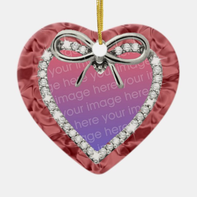 Red Diamond Heart Frame Ornament (Front)