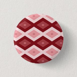 Red diamond pattern 3 cm round badge