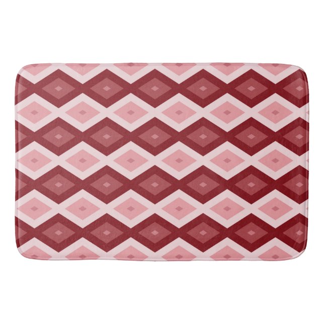 Red diamond pattern bath mat (Front)