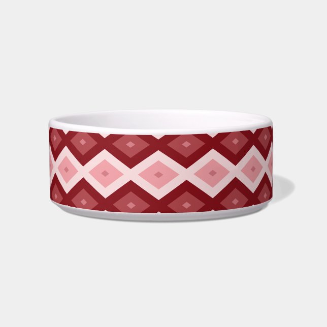 Red diamond pattern bowl (Front)