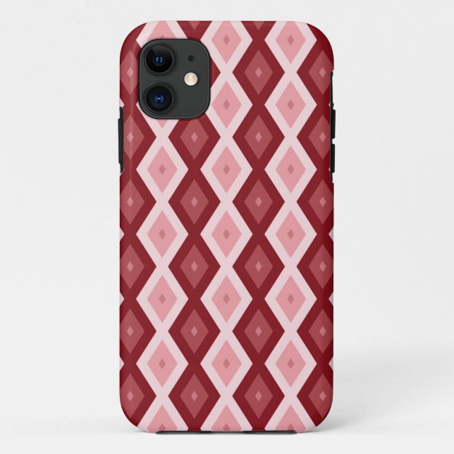 Red diamond pattern Case-Mate iPhone case (Back)