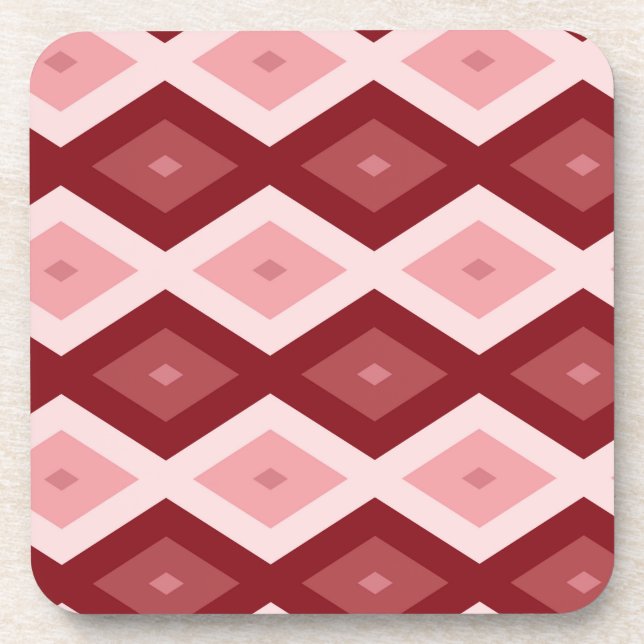 Red diamond pattern coaster (Front)