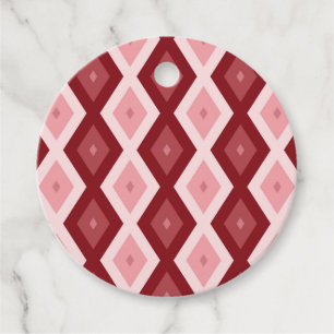 Red diamond pattern favour tags