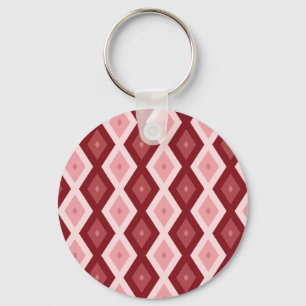 Red diamond pattern key ring