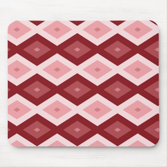 Red diamond pattern mouse mat (Front)