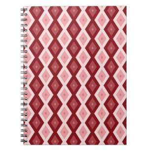 Red diamond pattern notebook