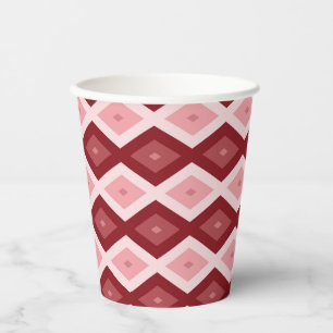 Red diamond pattern paper cups
